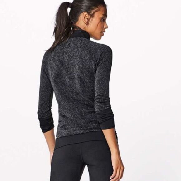 LULULEMON Rest Less Half Zip Black / Dark Cast Size 8 - Picture 3 of 15